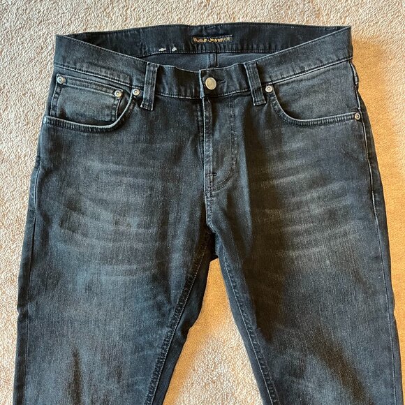 Nudie Jeans Slim Straight Black Denim - Picture 2 of 6